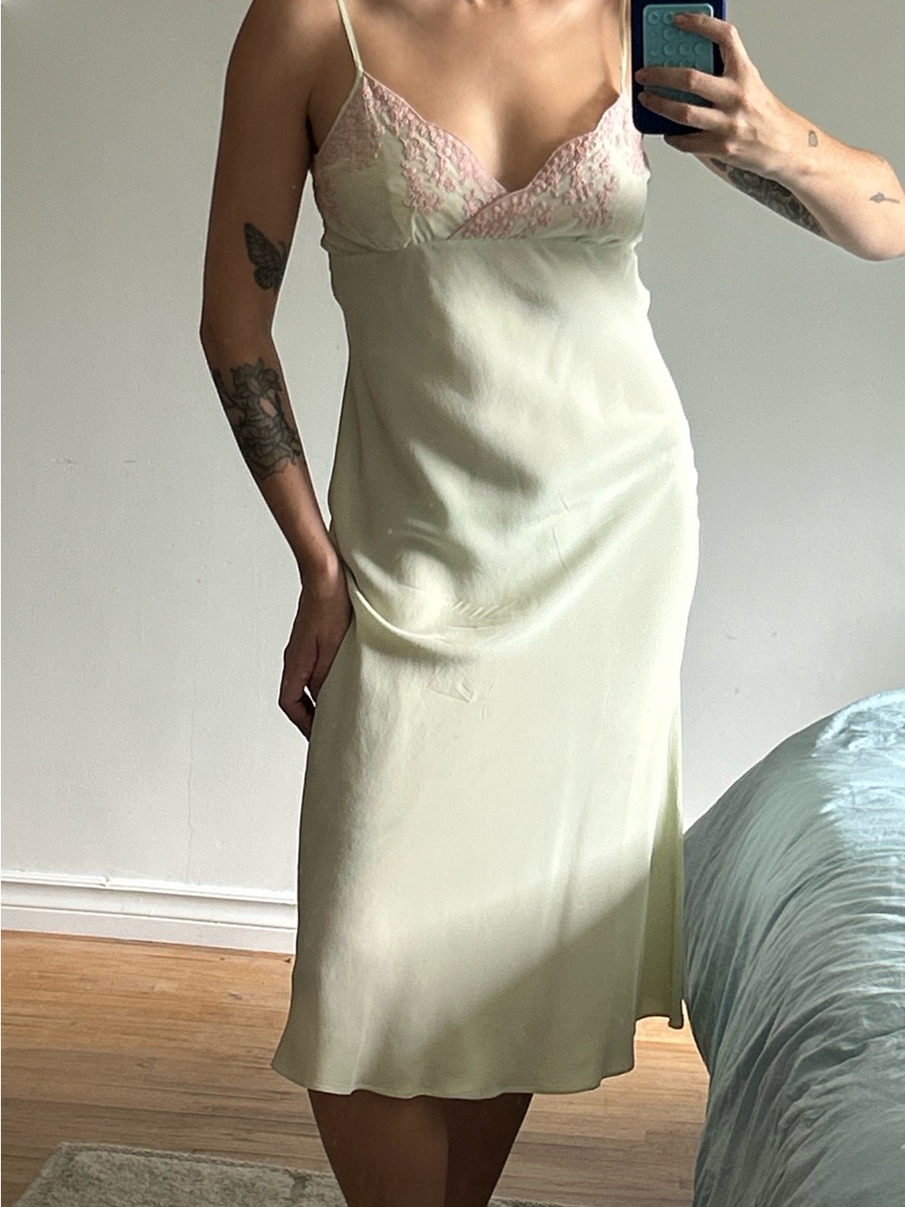 VINTAGE Bias Cut Silk Slip
